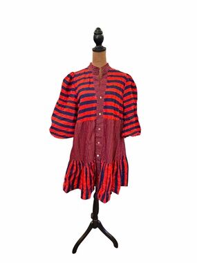 Emily McCarthy Sadie Dress Americano Stripe Small SOLDOUT Small Tear NEW $278